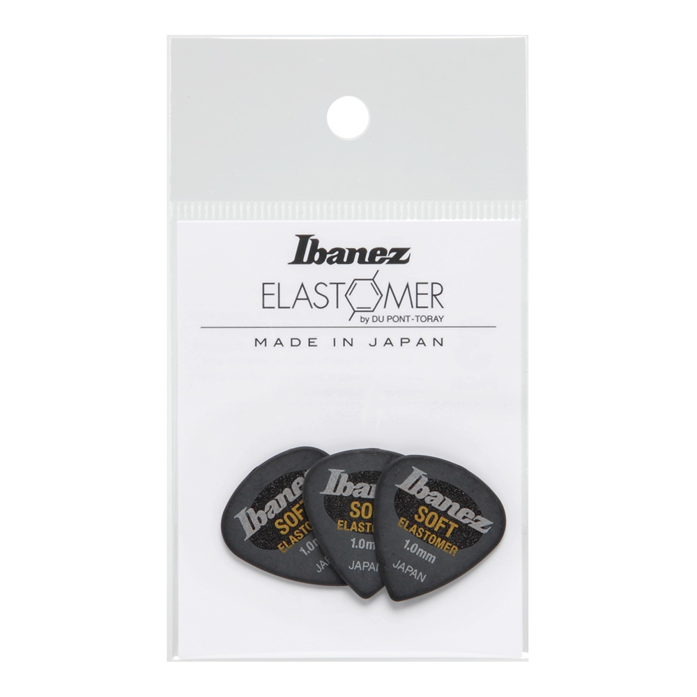 Ibanez <br>ELASTOMER Pick SOFT 1.0mm 3PC [BEL16ST10S-HBK]