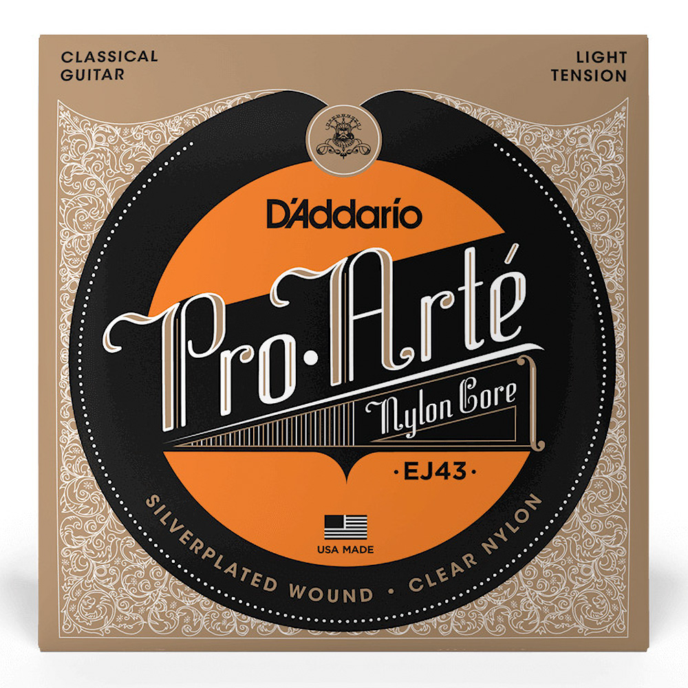 D'Addario <br>EJ43 Pro-Arte Nylon Core Silver / Clear / Light Tension