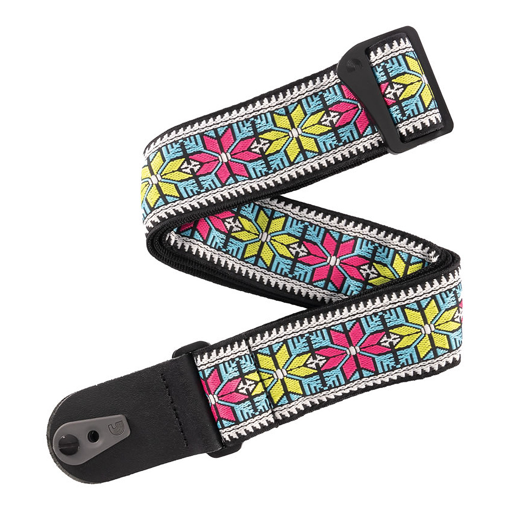 D'Addario <br>50mm Pad Lock Strap, Parallel Flowers [50TC00]