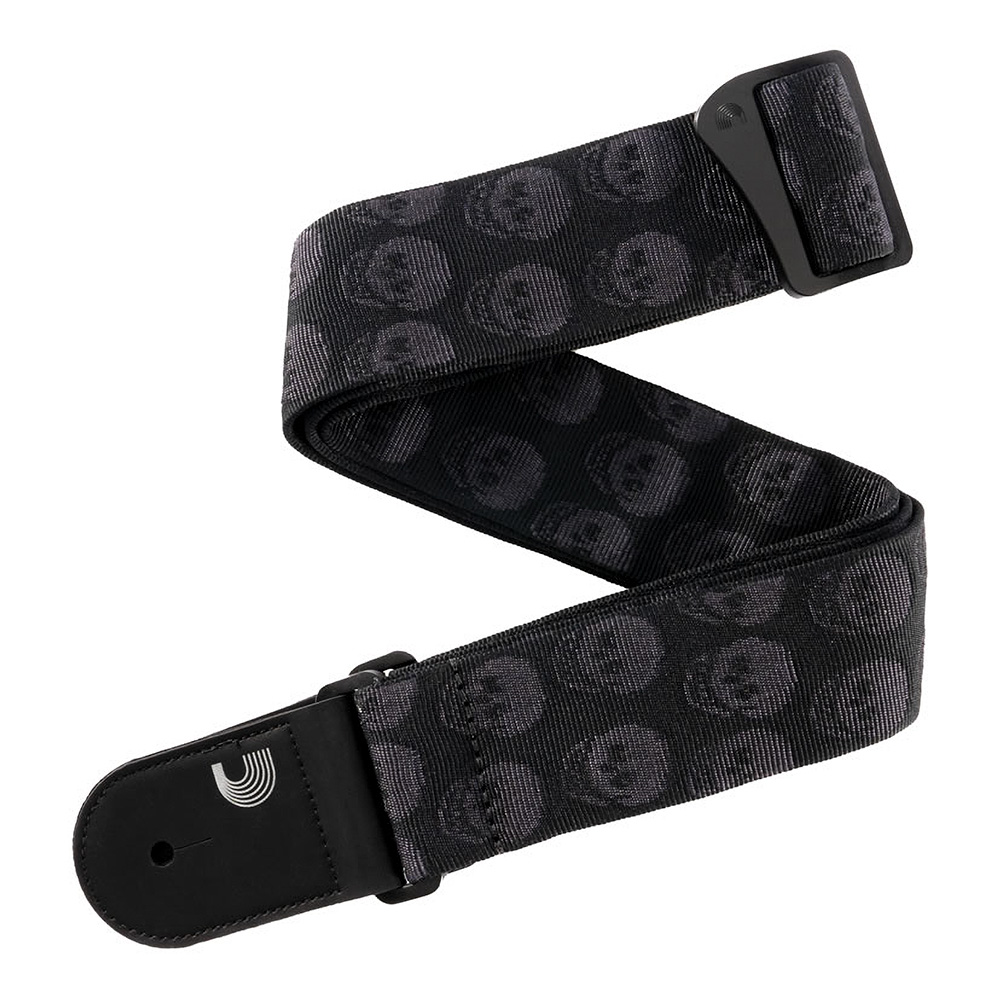 D'Addario <br>50mm Standard Woven Strap, Skulls Black Tubular [50TB00]