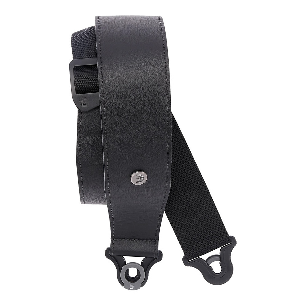 D'Addario <br>2.5 Comfort Leather Auto Lock Guitar Strap, Black [25BAL00]