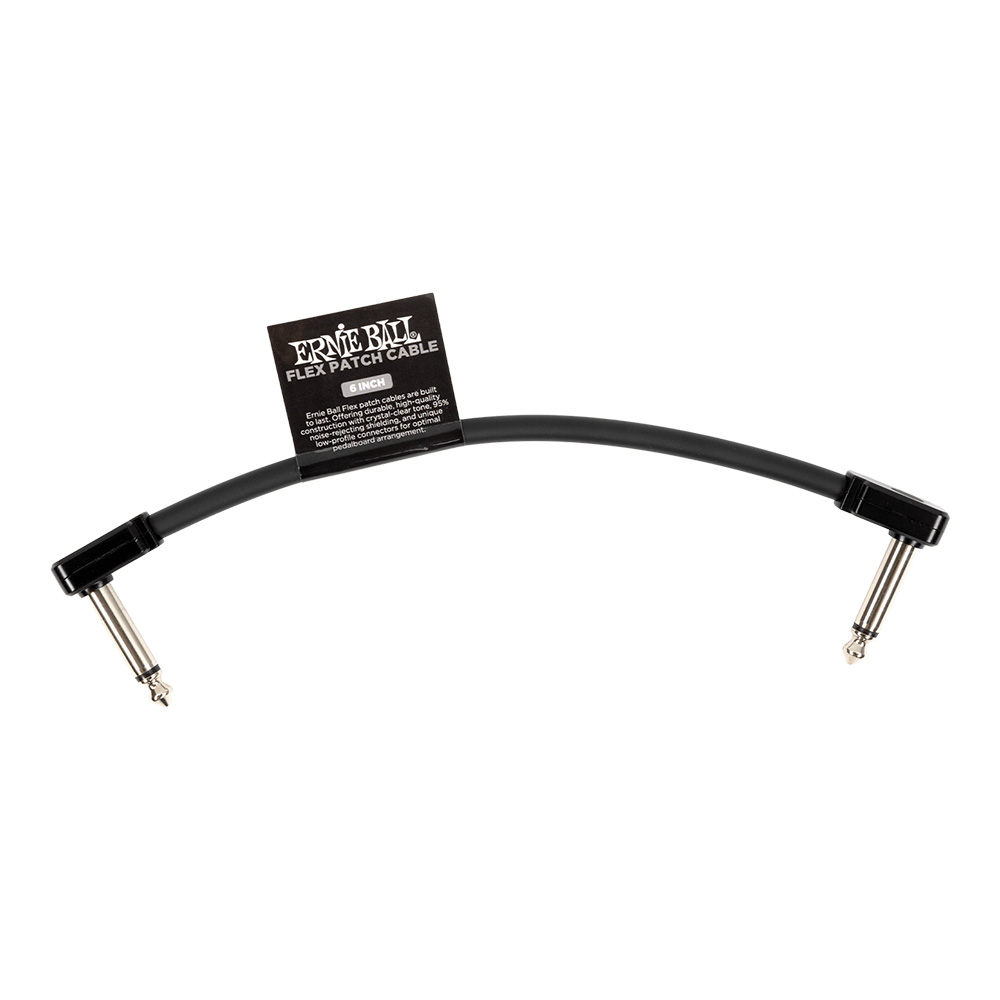 ERNIE BALL <br>#6439 Flex Patch Cable 6in (0.15m) - Black - Single