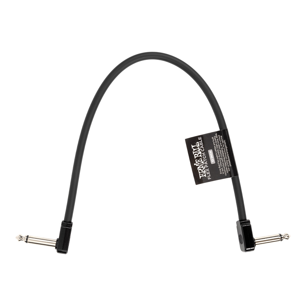 ERNIE BALL <br>#6440 Flex Patch Cable 12in (0.3m) - Black - Single