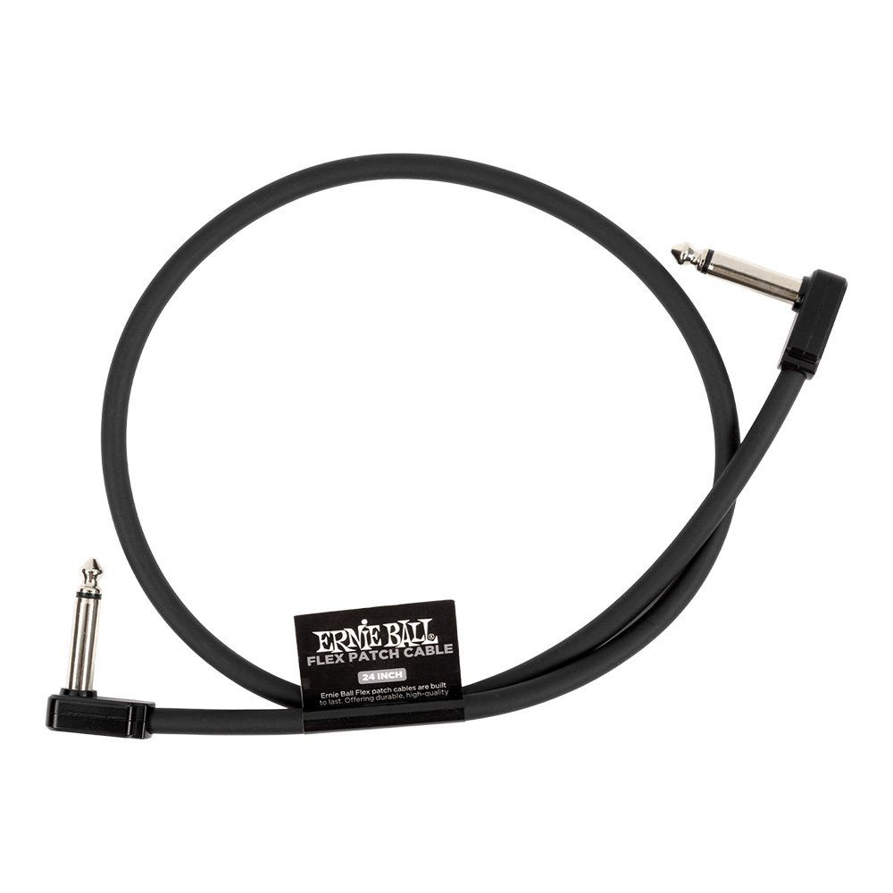 ERNIE BALL <br>#6442 Flex Patch Cable 24in (0.6m) - Black - Single