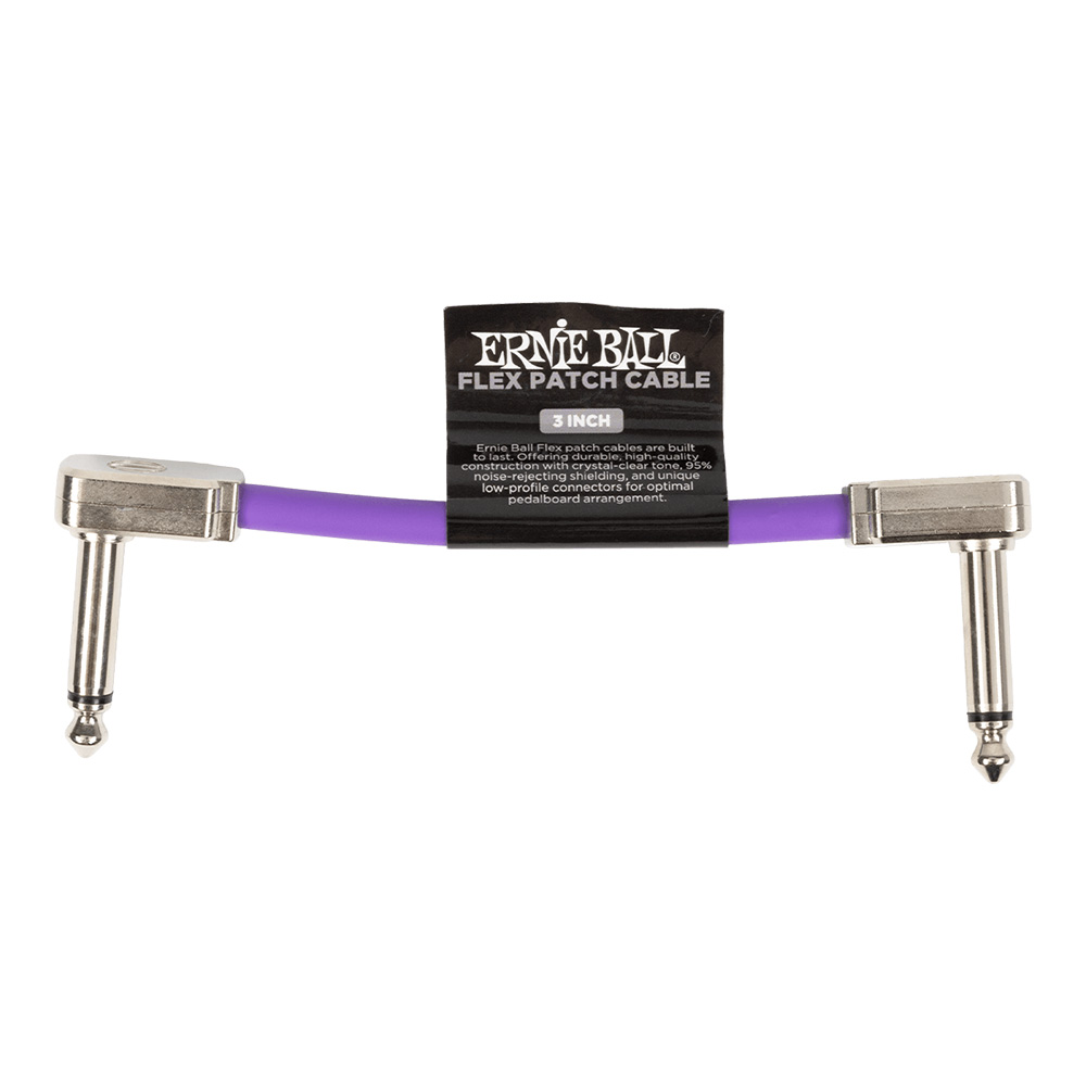 ERNIE BALL <br>#6446 Flex Patch Cable 3in (0.07m) - Purple - Single