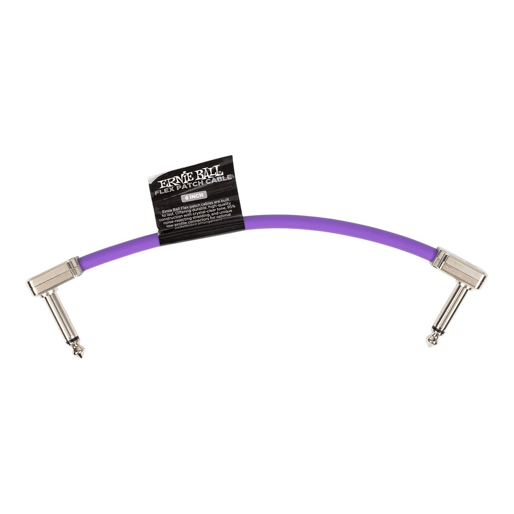 ERNIE BALL <br>#6447 Flex Patch Cable 6in (0.15m) - Purple - Single