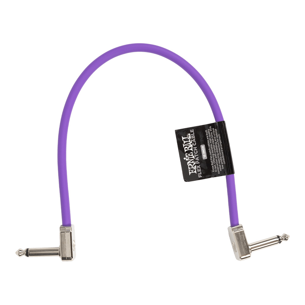 ERNIE BALL <br>#6448 Flex Patch Cable 12in (0.3m) - Purple - Single