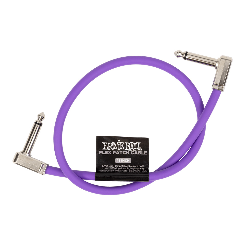 ERNIE BALL <br>#6449 Flex Patch Cable 18in (0.45m) - Purple - Single