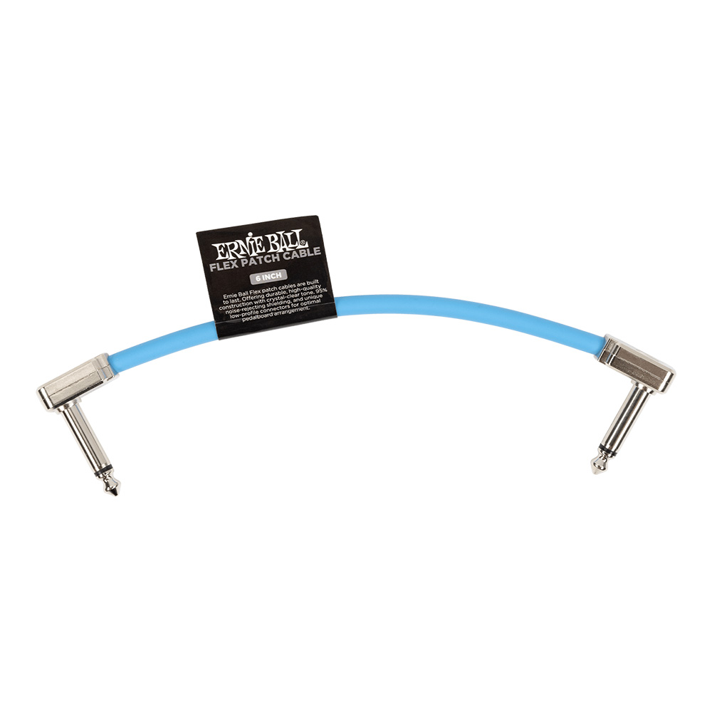 ERNIE BALL <br>#6455 Flex Patch Cable 6in (0.15m) - Blue - Single