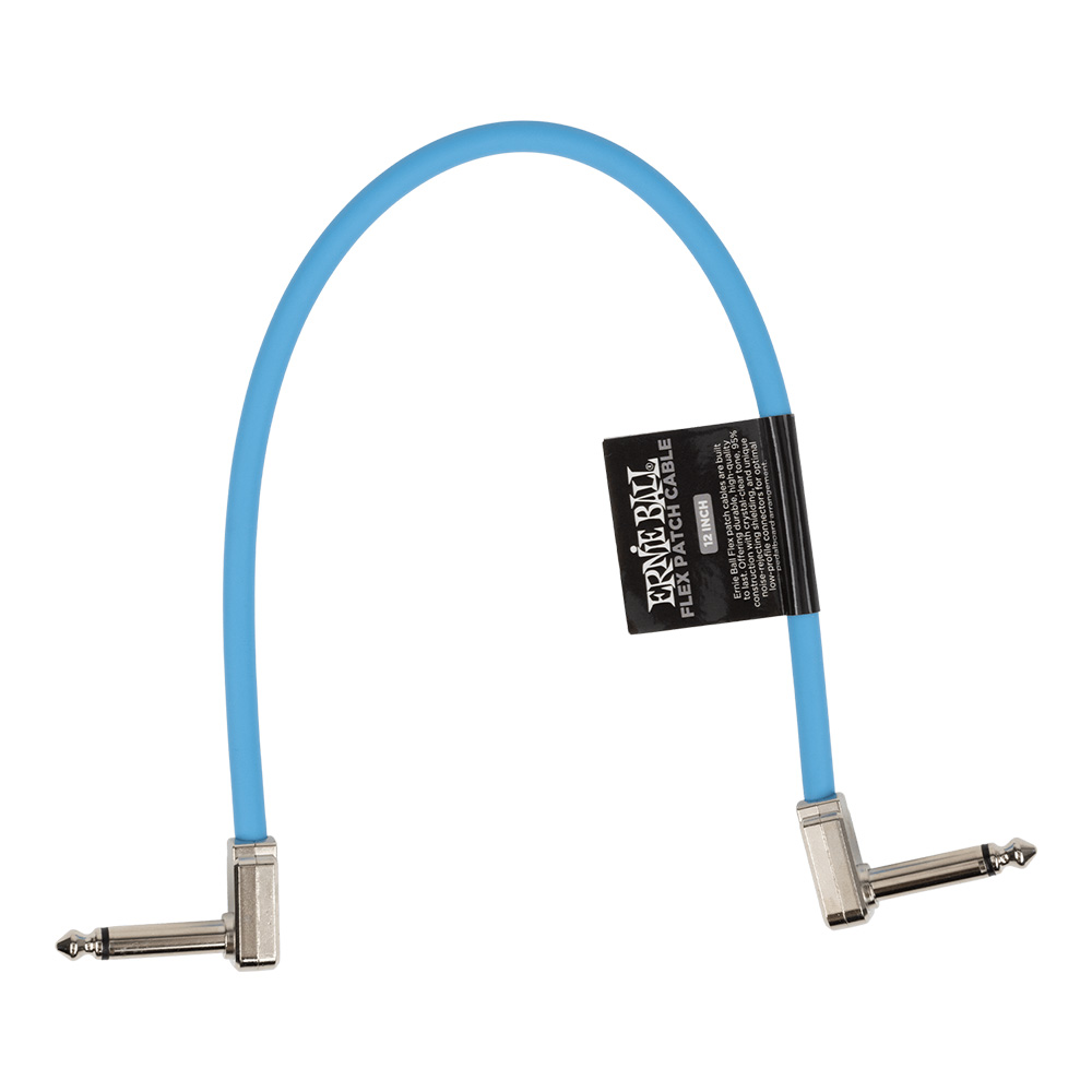 ERNIE BALL <br>#6456 Flex Patch Cable 12in (0.3m) - Blue - Single