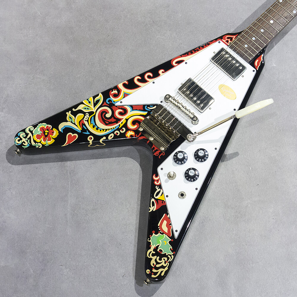 Epiphone <br>Inspired by Gibson Custom Jimi Hendrix "Love Drops" Flying V Ebony