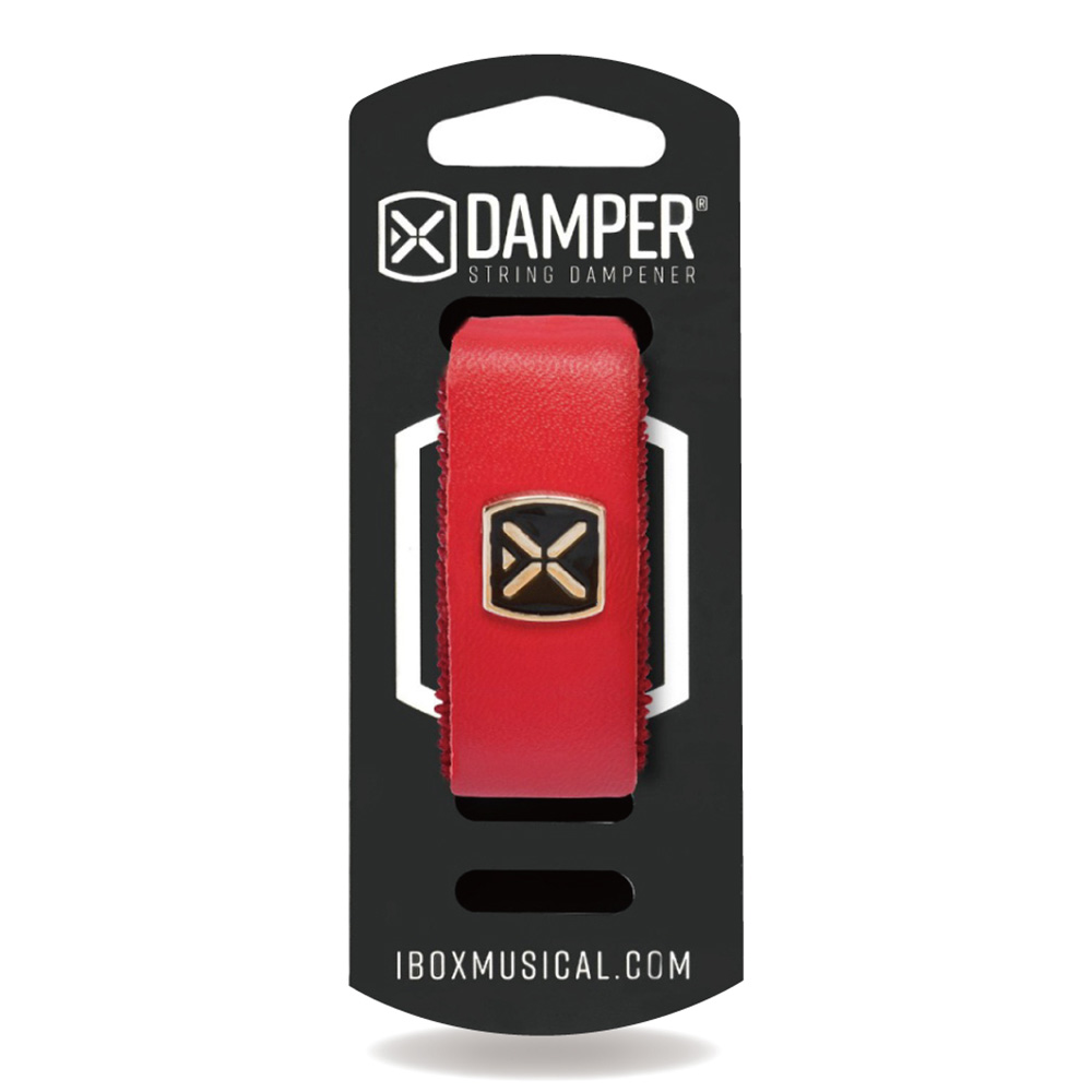 IBOX Musical <br>STRING DAMPER - RED LEATHER & IRON TAG / EXTRA LARGE [DSXL04]