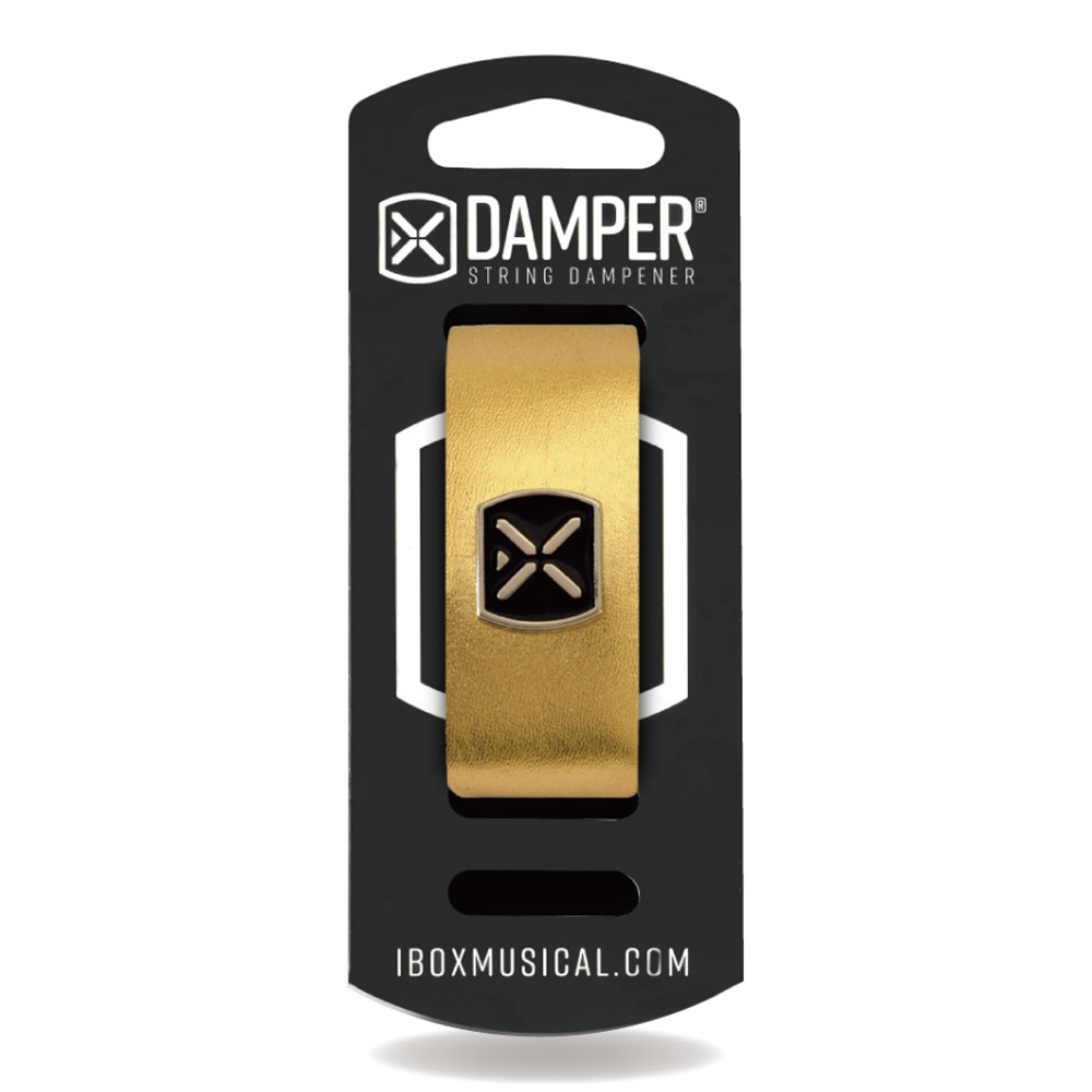 IBOX Musical <br>STRING DAMPER - METALLIC GOLDEN LEATHER & IRON TAG / LARGE [DMLG02]