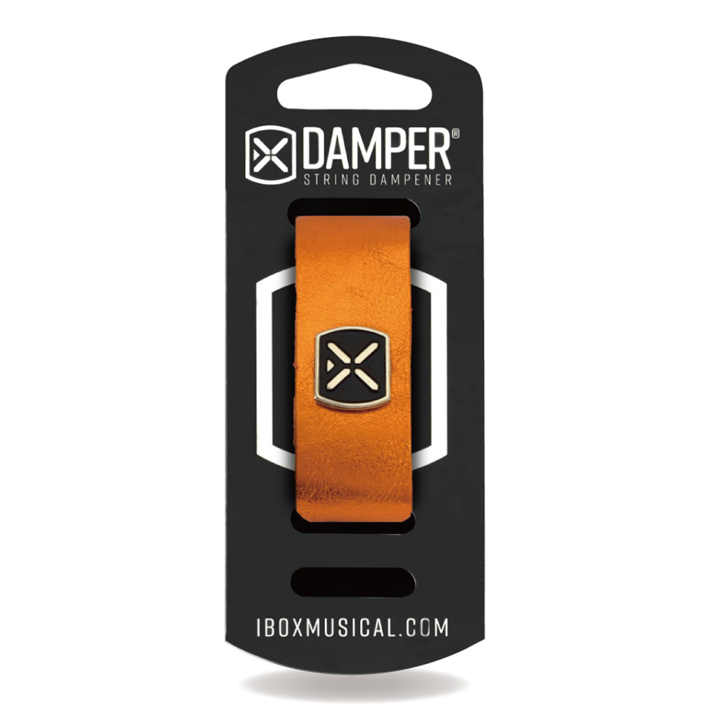 IBOX Musical <br>STRING DAMPER - METALLIC ORANGE LEATHER & IRON TAG / EXTRA LARGE [DMXL03]