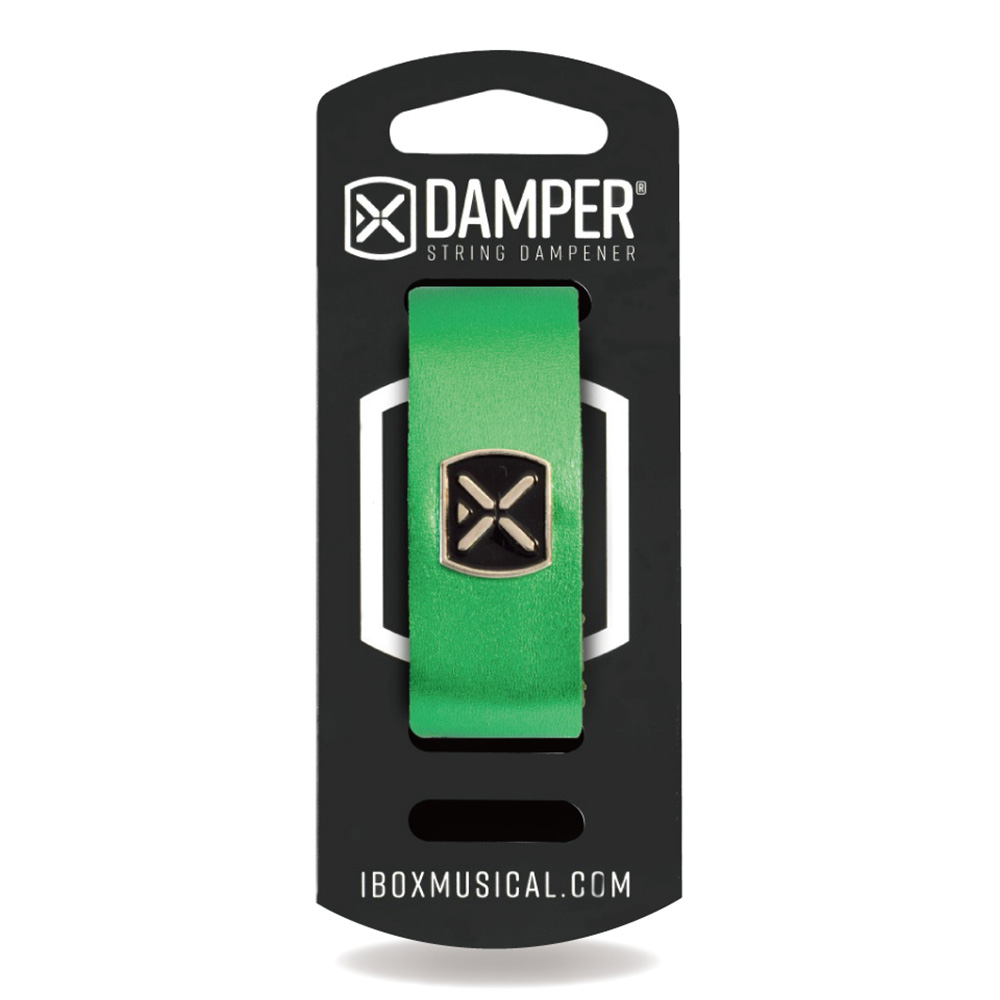 IBOX Musical <br>STRING DAMPER - METALLIC GREEN LEATHER & IRON TAG / SMALL [DMSM05]