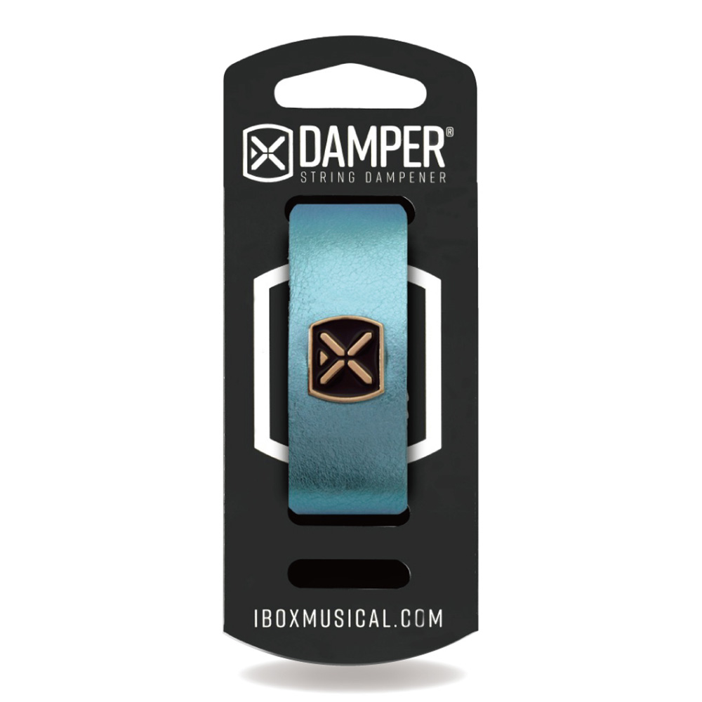 IBOX Musical <br>STRING DAMPER - METALLIC BLUE LEATHER & IRON TAG / SMALL [DMSM06]