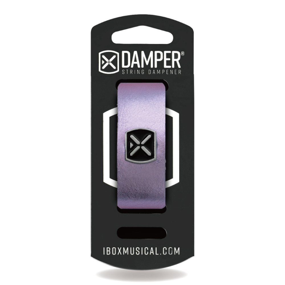 IBOX Musical <br>STRING DAMPER - METALLIC PURPLE LEATHER & IRON TAG / LARGE [DMLG07]