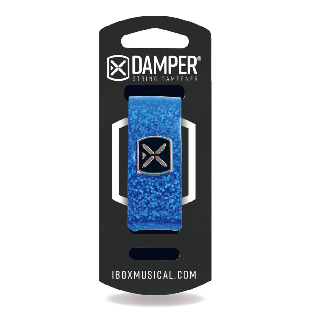 IBOX Musical <br>STRING DAMPER - HOLOGRAPHIC BLUE LEATHER & IRON TAG / SMALL [DHSM03]