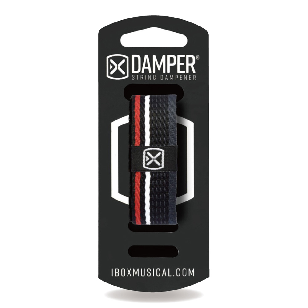 IBOX Musical <br>STRING DAMPER - BLACK/RED/WHITE/BLUE POLYESTER & FABRIC TAG / SMALL [DKSM05]