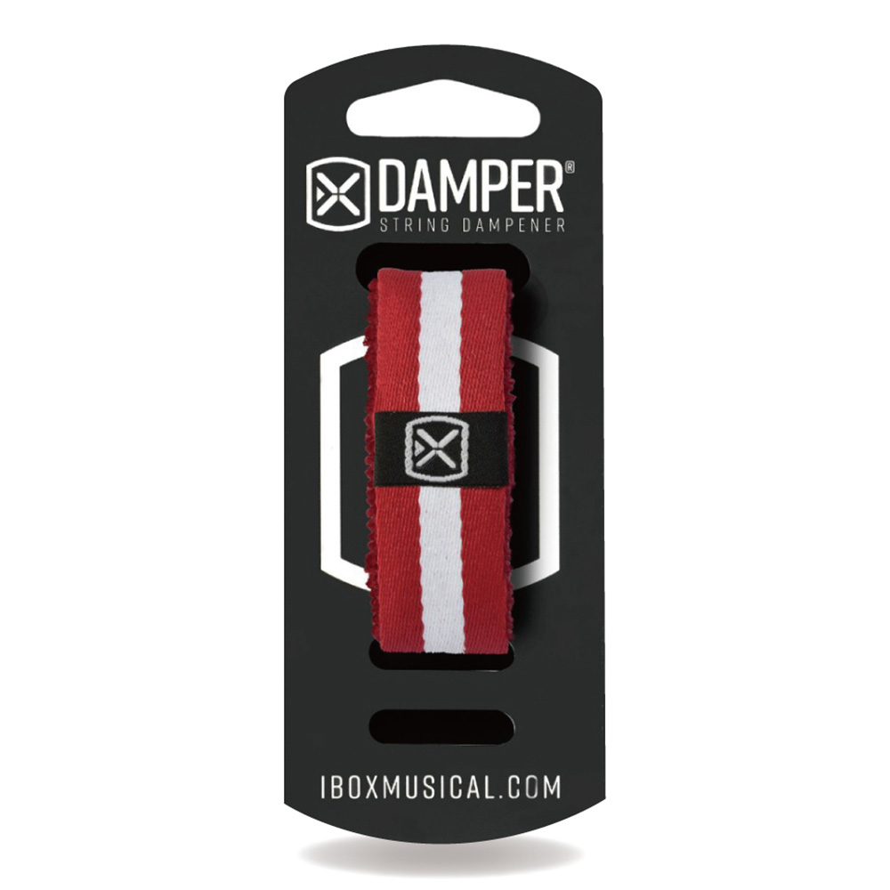 IBOX Musical <br>STRING DAMPER - RED/WHITE POLYESTER & FABRIC TAG / LARGE [DKLG10]